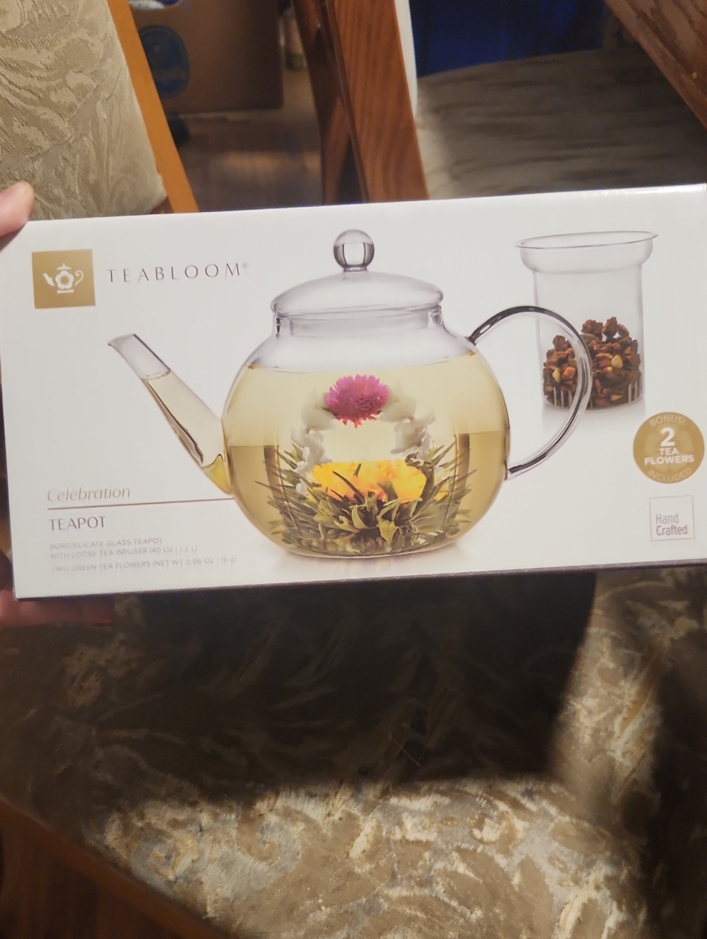 Teabloom Glass Teapot With Flowering Teas